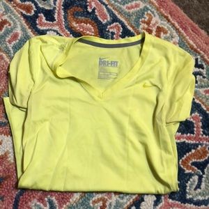Yellow Nike dri-fit tee
